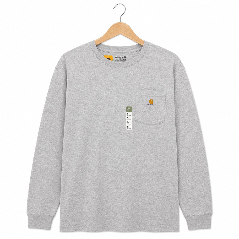 Carhartt Tee Mens Size XL Tall Grey Dearborn Loose Fit Long Sleeve Crewneck NWT